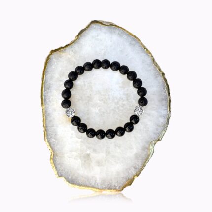 Lava and Black Obsidian Tree of Life bracelet